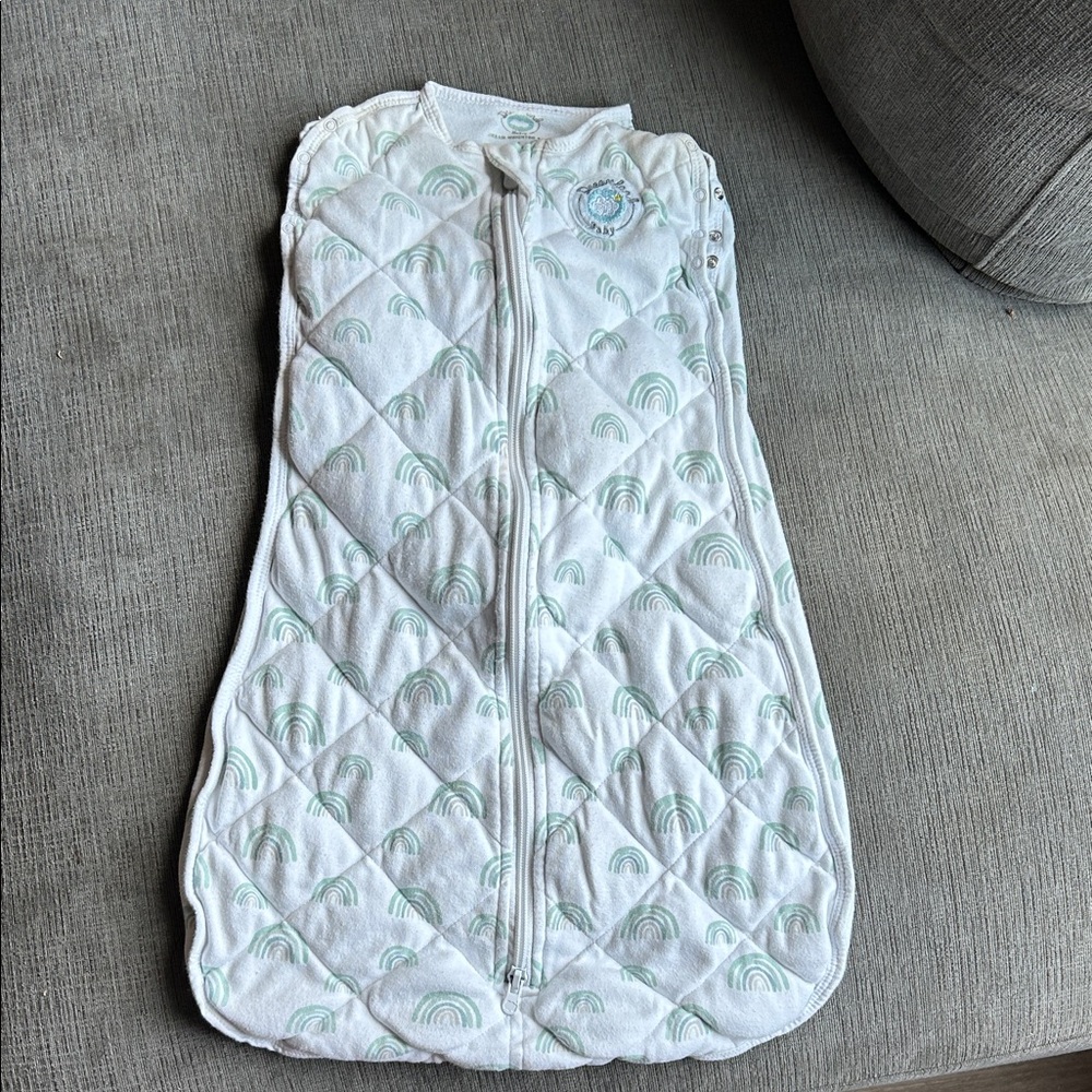 Cozy White and Green Kids Pajamas Sleep Sack